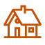 icon view of a home sitting on the landscape.