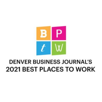 Denver Business Journal logo. 2021 Best places to work.