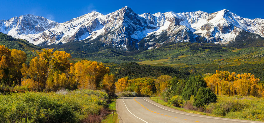 Road leading to mountains